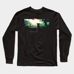 Driving With My Cat Long Sleeve T-Shirt